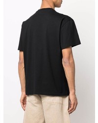 schwarzes besticktes T-Shirt mit einem Rundhalsausschnitt von JW Anderson