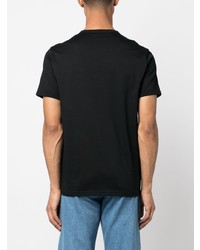 schwarzes besticktes T-Shirt mit einem Rundhalsausschnitt von Fred Perry