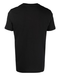 schwarzes besticktes T-Shirt mit einem Rundhalsausschnitt von Alpha Industries