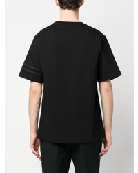 schwarzes besticktes T-Shirt mit einem Rundhalsausschnitt von Giuseppe Zanotti