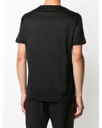 schwarzes besticktes T-Shirt mit einem Rundhalsausschnitt von Alexander McQueen