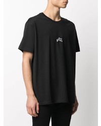 schwarzes besticktes T-Shirt mit einem Rundhalsausschnitt von Givenchy