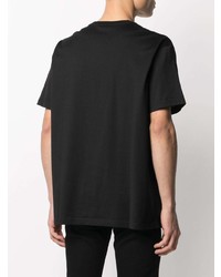 schwarzes besticktes T-Shirt mit einem Rundhalsausschnitt von Givenchy