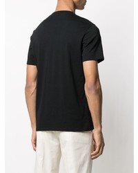 schwarzes besticktes T-Shirt mit einem Rundhalsausschnitt von Sandro Paris
