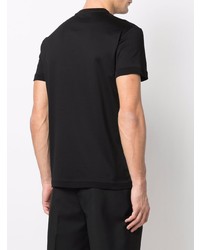 schwarzes besticktes T-Shirt mit einem Rundhalsausschnitt von Alexander McQueen