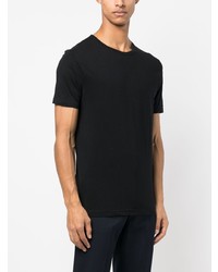 schwarzes besticktes T-Shirt mit einem Rundhalsausschnitt von Paul Smith