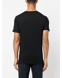 schwarzes besticktes T-Shirt mit einem Rundhalsausschnitt von Paul Smith