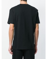 schwarzes besticktes T-Shirt mit einem Rundhalsausschnitt von McQ Alexander McQueen