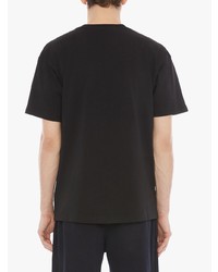 schwarzes besticktes T-Shirt mit einem Rundhalsausschnitt von JW Anderson