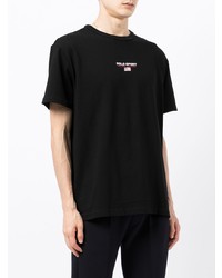 schwarzes besticktes T-Shirt mit einem Rundhalsausschnitt von Polo Ralph Lauren