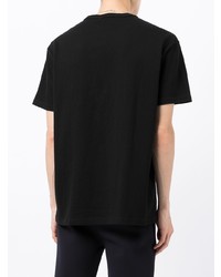 schwarzes besticktes T-Shirt mit einem Rundhalsausschnitt von Polo Ralph Lauren