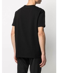 schwarzes besticktes T-Shirt mit einem Rundhalsausschnitt von Karl Lagerfeld