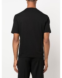 schwarzes besticktes T-Shirt mit einem Rundhalsausschnitt von Lanvin