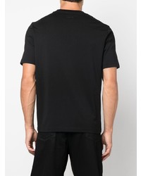 schwarzes besticktes T-Shirt mit einem Rundhalsausschnitt von Lanvin