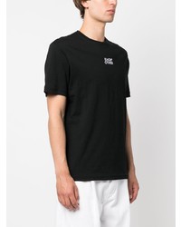 schwarzes besticktes T-Shirt mit einem Rundhalsausschnitt von Each X Other