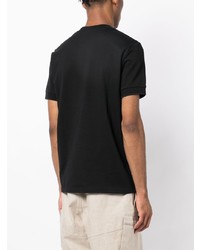 schwarzes besticktes T-Shirt mit einem Rundhalsausschnitt von Fred Perry