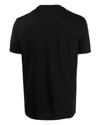 schwarzes besticktes T-Shirt mit einem Rundhalsausschnitt von Peuterey
