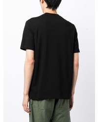 schwarzes besticktes T-Shirt mit einem Rundhalsausschnitt von PS Paul Smith