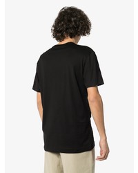 schwarzes besticktes T-Shirt mit einem Rundhalsausschnitt von Dolce & Gabbana