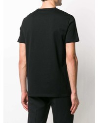 schwarzes besticktes T-Shirt mit einem Rundhalsausschnitt von Alexander McQueen