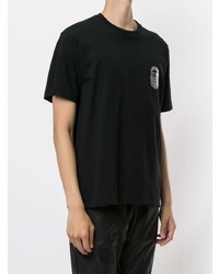 schwarzes besticktes T-Shirt mit einem Rundhalsausschnitt von A Bathing Ape