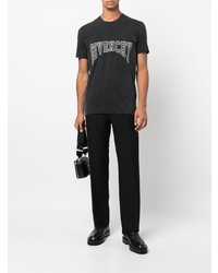 schwarzes besticktes T-Shirt mit einem Rundhalsausschnitt von Givenchy