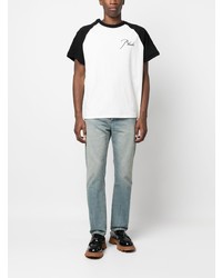 schwarzes besticktes T-Shirt mit einem Rundhalsausschnitt von Rhude