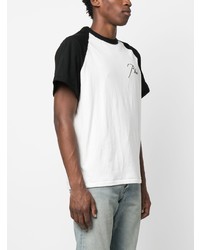 schwarzes besticktes T-Shirt mit einem Rundhalsausschnitt von Rhude