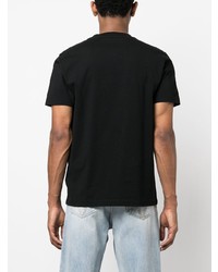 schwarzes besticktes T-Shirt mit einem Rundhalsausschnitt von Off-White