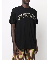 schwarzes besticktes T-Shirt mit einem Rundhalsausschnitt von Givenchy