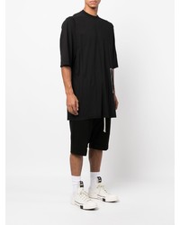 schwarzes besticktes T-Shirt mit einem Rundhalsausschnitt von Rick Owens DRKSHDW