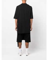 schwarzes besticktes T-Shirt mit einem Rundhalsausschnitt von Rick Owens DRKSHDW