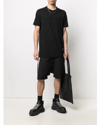 schwarzes besticktes T-Shirt mit einem Rundhalsausschnitt von Rick Owens DRKSHDW