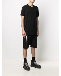 schwarzes besticktes T-Shirt mit einem Rundhalsausschnitt von Rick Owens DRKSHDW