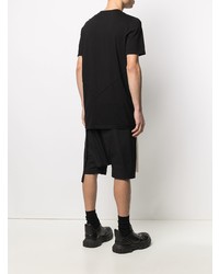 schwarzes besticktes T-Shirt mit einem Rundhalsausschnitt von Rick Owens DRKSHDW