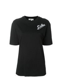 schwarzes besticktes T-Shirt mit einem Rundhalsausschnitt von McQ Alexander McQueen