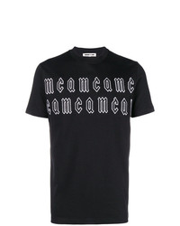 schwarzes besticktes T-Shirt mit einem Rundhalsausschnitt von McQ Alexander McQueen