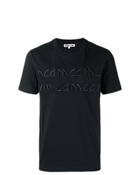 schwarzes besticktes T-Shirt mit einem Rundhalsausschnitt von McQ Alexander McQueen