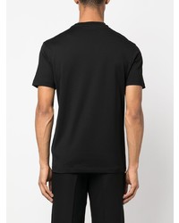 schwarzes besticktes T-Shirt mit einem Rundhalsausschnitt von Versace