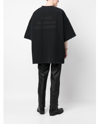 schwarzes besticktes T-Shirt mit einem Rundhalsausschnitt von Vetements