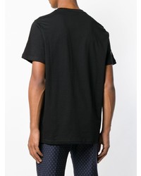 schwarzes besticktes T-Shirt mit einem Rundhalsausschnitt von Ps By Paul Smith