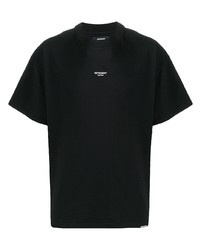 schwarzes besticktes T-Shirt mit einem Rundhalsausschnitt von Represent