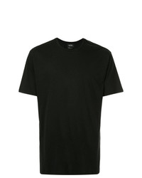 schwarzes besticktes T-Shirt mit einem Rundhalsausschnitt von Selfmade By Gianfranco Villegas