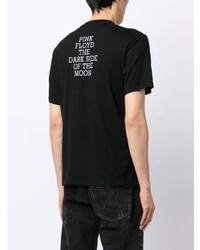 schwarzes besticktes T-Shirt mit einem Rundhalsausschnitt von Undercover