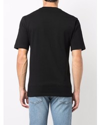 schwarzes besticktes T-Shirt mit einem Rundhalsausschnitt von Moschino