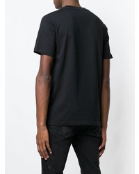 schwarzes besticktes T-Shirt mit einem Rundhalsausschnitt von McQ Alexander McQueen