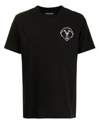 schwarzes besticktes T-Shirt mit einem Rundhalsausschnitt von True Religion