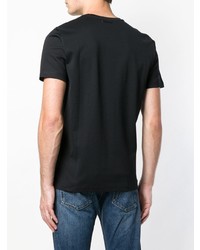 schwarzes besticktes T-Shirt mit einem Rundhalsausschnitt von Diesel Black Gold