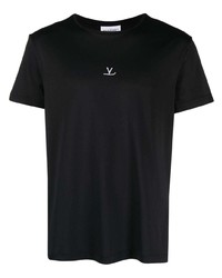 schwarzes besticktes T-Shirt mit einem Rundhalsausschnitt von Vuarnet
