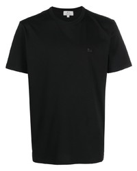 schwarzes besticktes T-Shirt mit einem Rundhalsausschnitt von Woolrich
